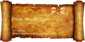 Pess Rozália névjegykártya